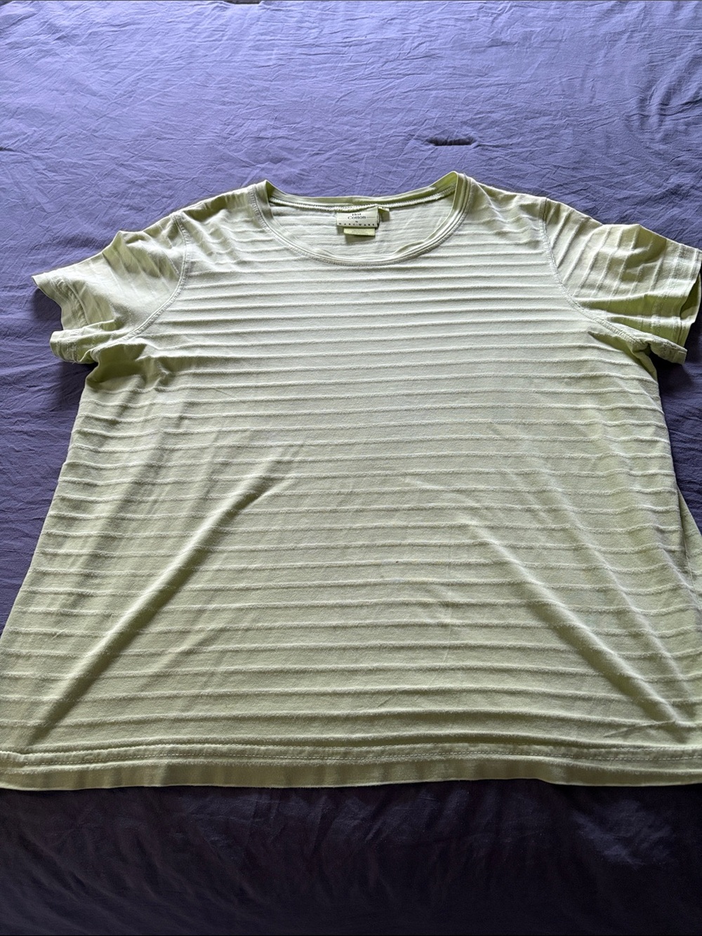 Hot Cotton womens Short Sleeve Crew Neck Shirt - lime Green